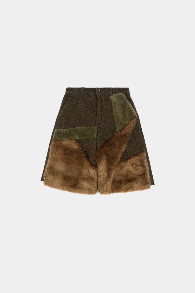 [ANDERSSON BELL] FAUX FUR PATCHWORK SHORTS apa870m(BROWN) 正規品 韓国ブランド 韓国通販 韓国代行 韓国ファッション ANDERSSONBELL アンダーソンベル 日本 店舗