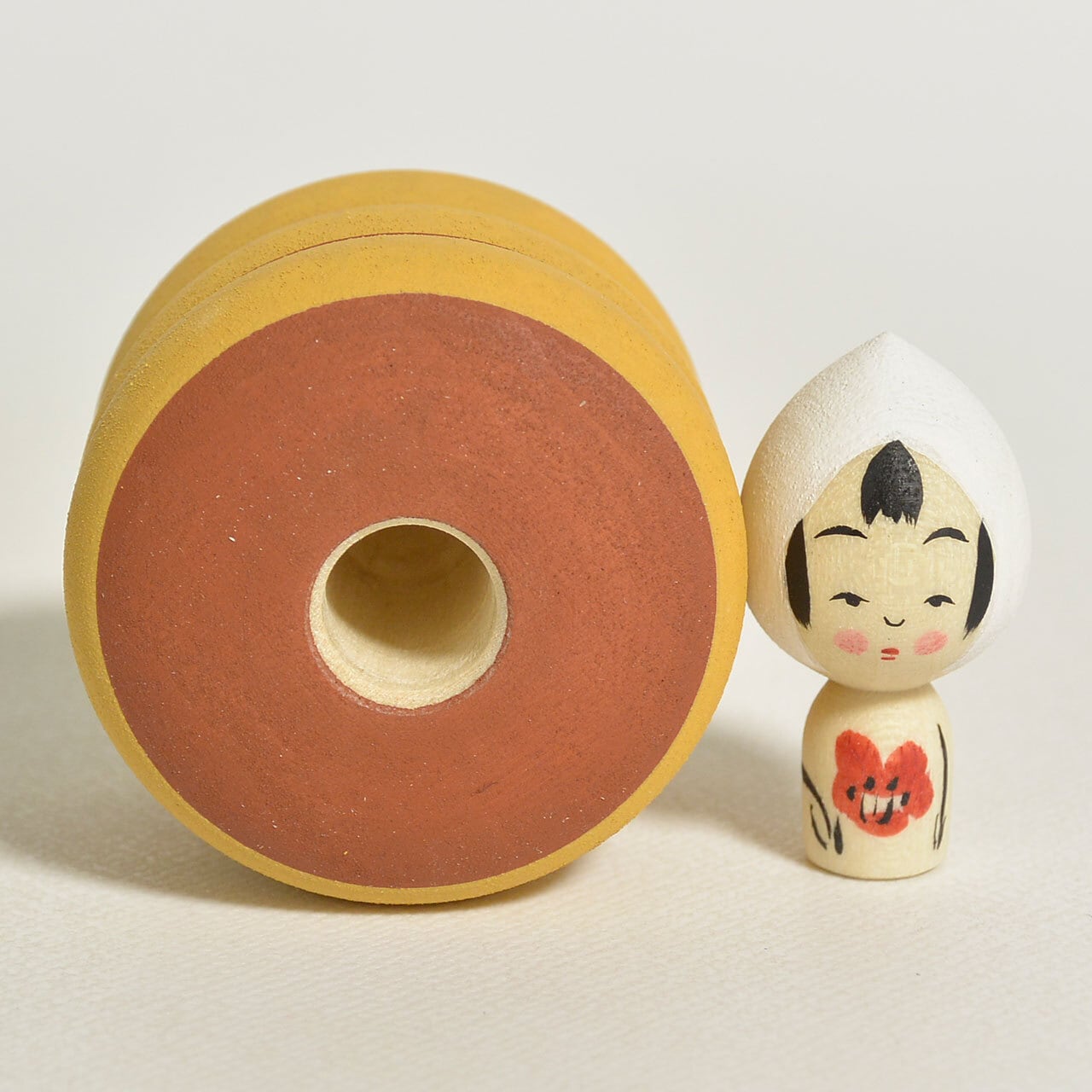 パンケーキちゃんこけし 約1.5寸 約4.5cm 鈴木明 工人（作並系）#2488