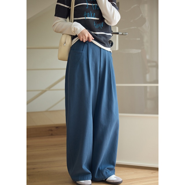 high waist straight wide pants