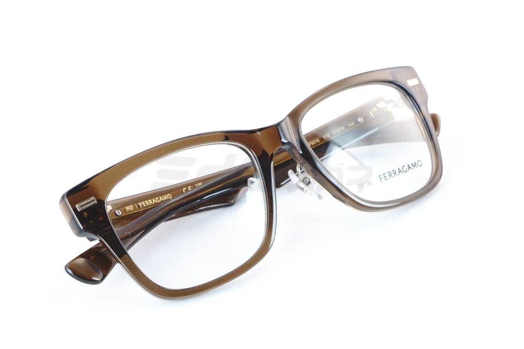 999.9×Ferragamo クリア メガネ SF9016 210 コラボモデル アジアン