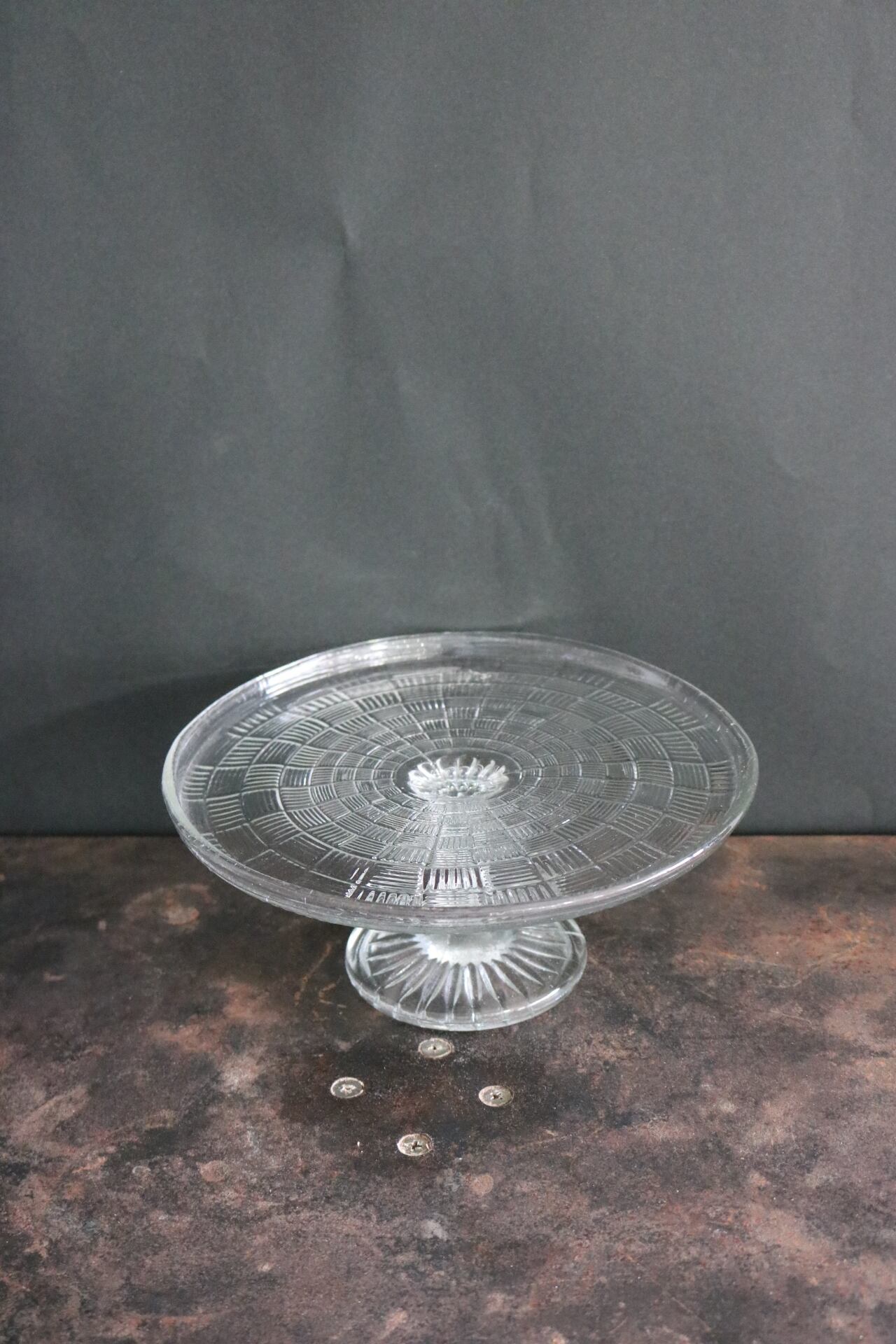 ヴィンテージ プレスガラス コンポート