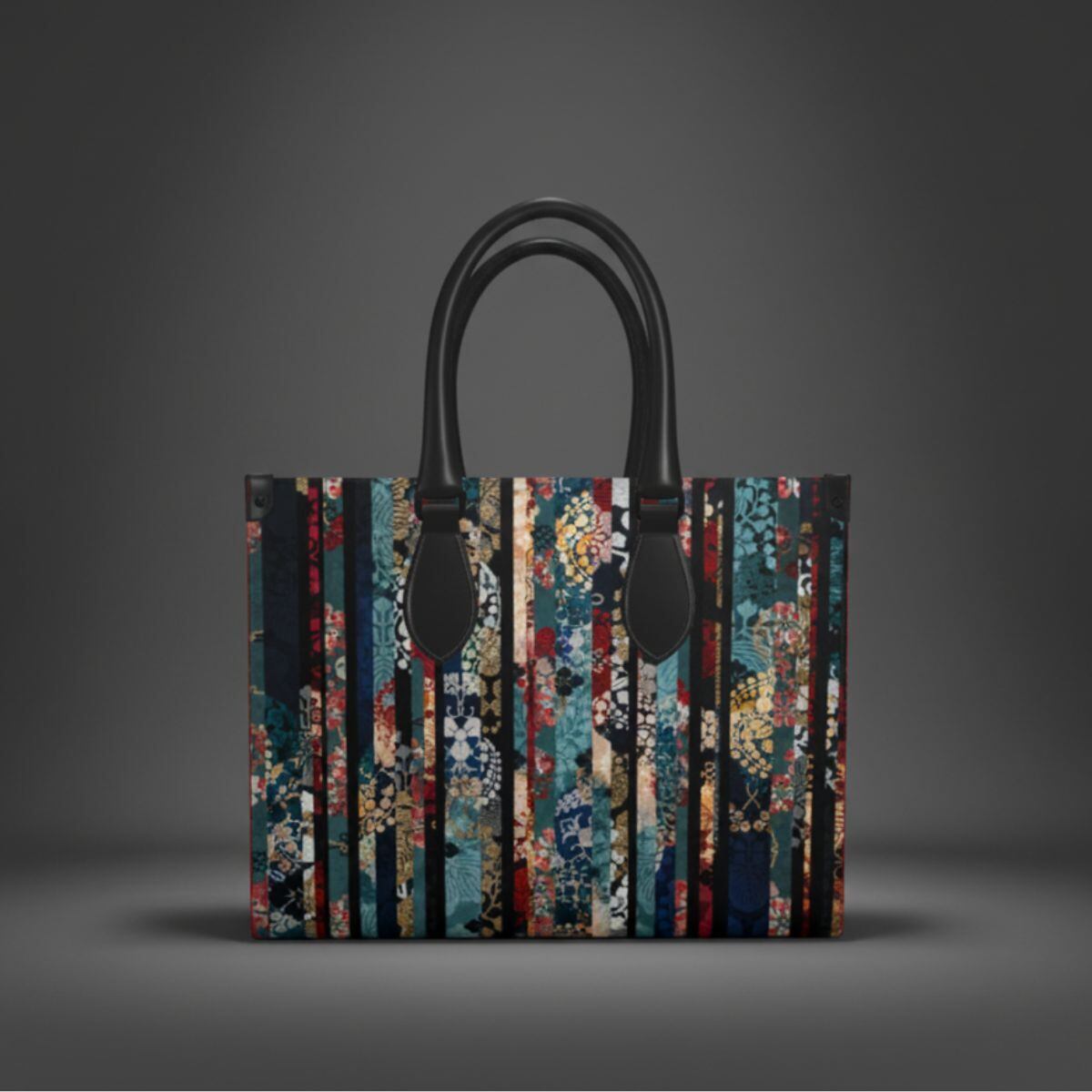 和柄ストライプ 青 ショッパーバッグ Made in London | Baroque