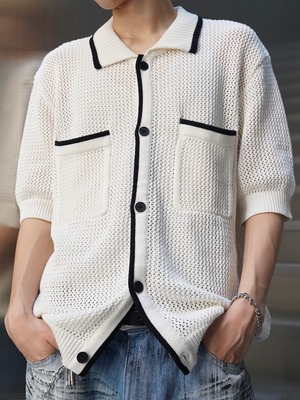 【ALUDE OSAKA】summer line knit over cardigan