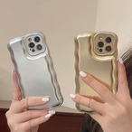 【iphone14対応】 おしゃれ 金 銀 デラックス メタルデザイン 耐衝撃 落下防止 曲線 グリップ iphone ケース 2配色