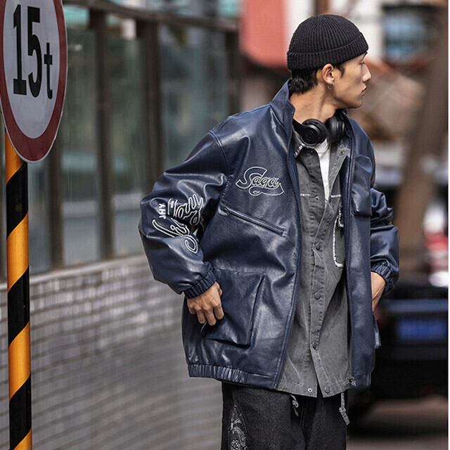 NIKE ナイキ デストロイヤー ジャケット レザー スタジャン 黒