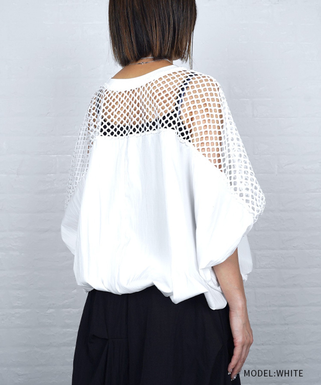 【直営限定ITEM】パンチングドルマンスリーブTOPS (WHITE)　CQ-49005H