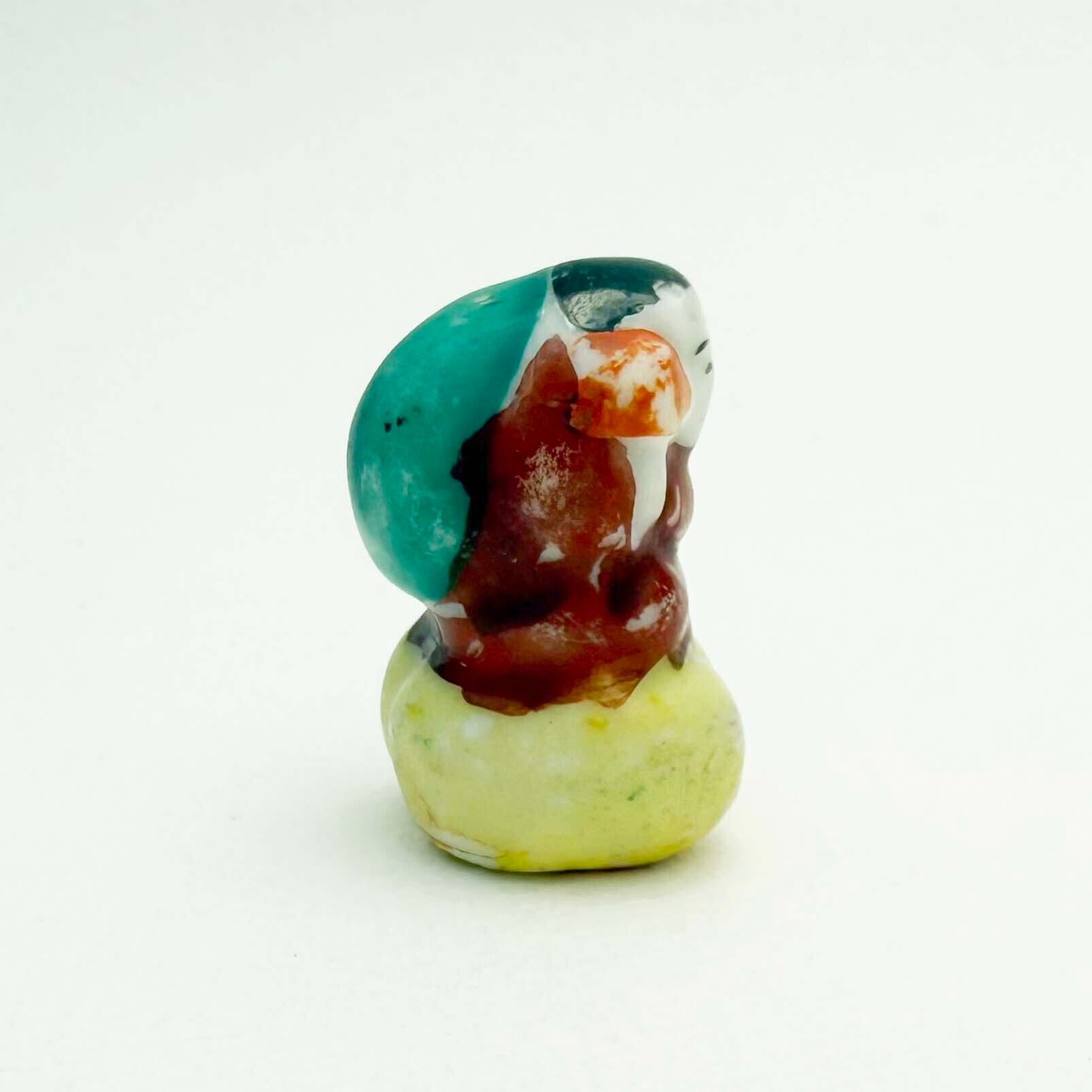 ヴィンテージ陶製豆神様人形（着彩大黒3.5cm）