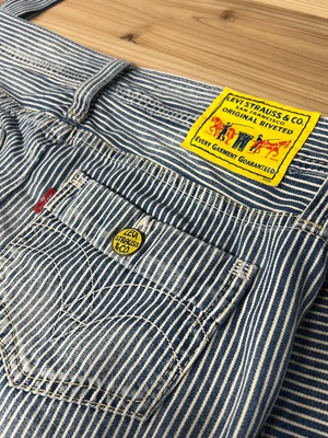 世界に一つ levis remake リーバイスリメイク ヒッコリーストライプ ニュースペーパーバッグ one origina ハンドメイド　