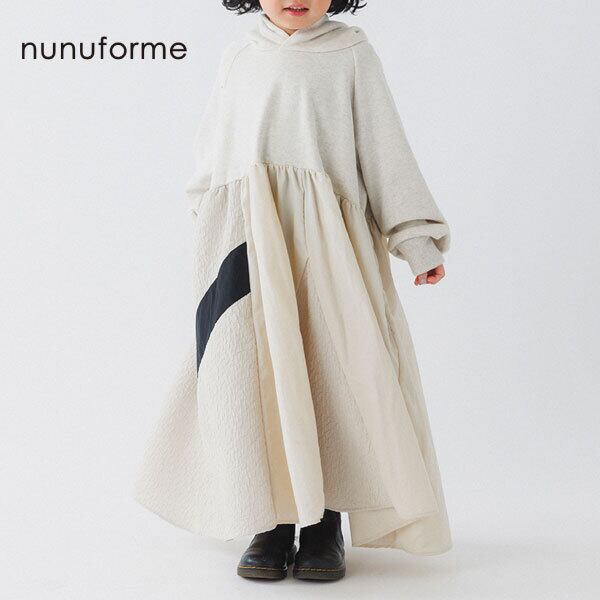 nunuforme 31-nf26-840-503/ミックスワンピース 子ども服 ホワイト XL