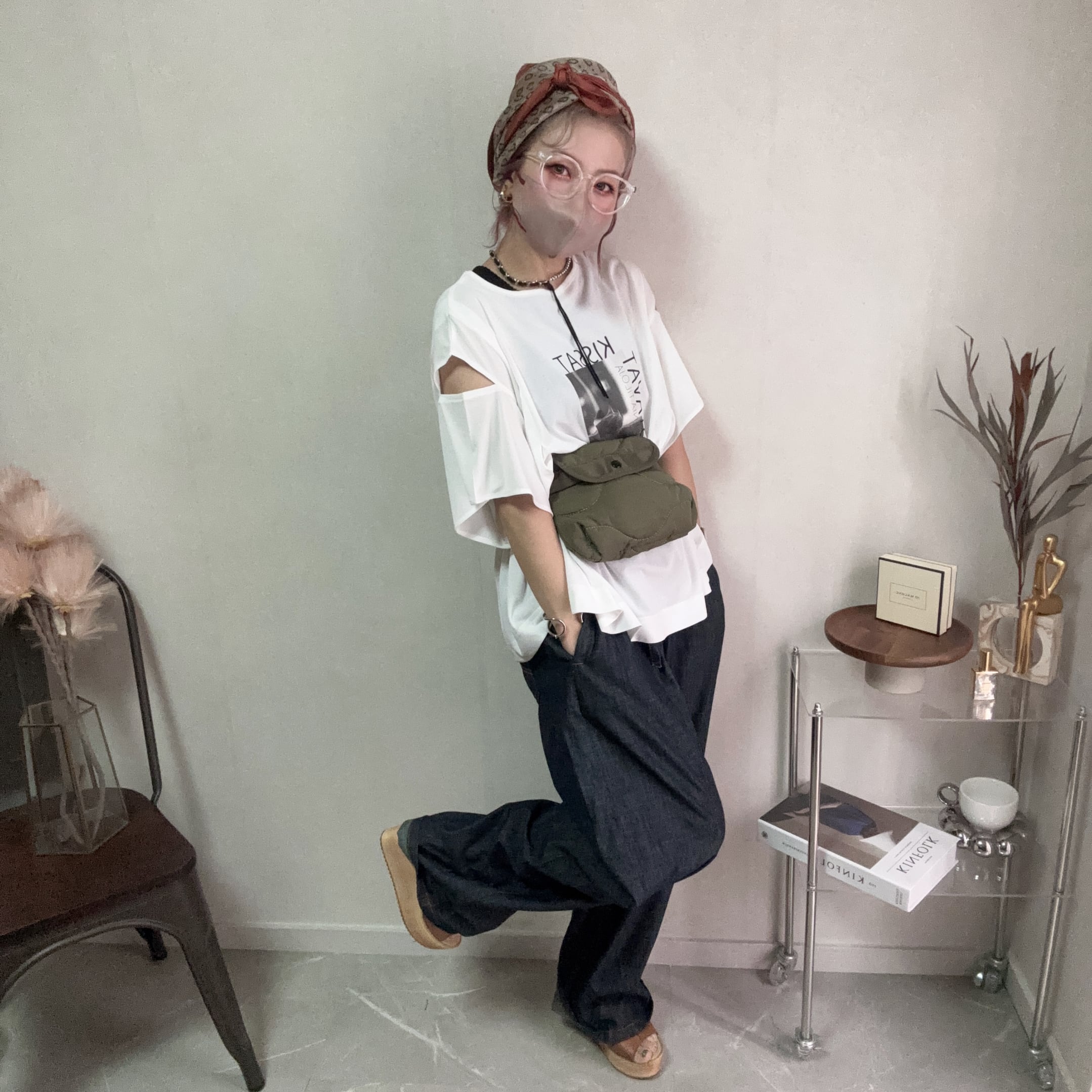 denim barrel easy pants