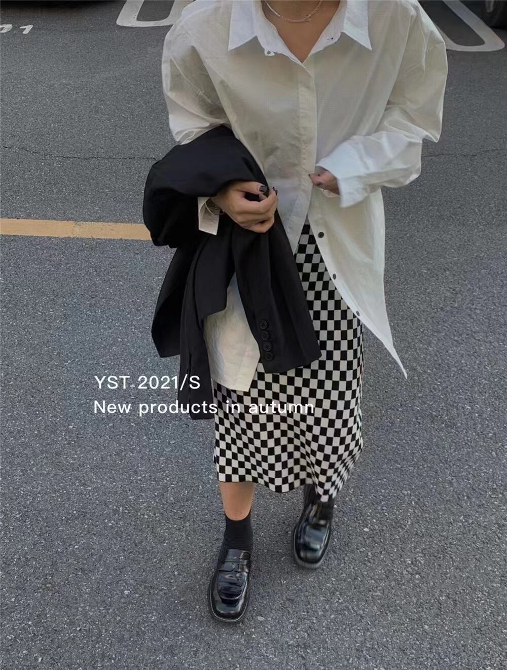 ブロックチェックタイトスカート　AJ11352-9212
