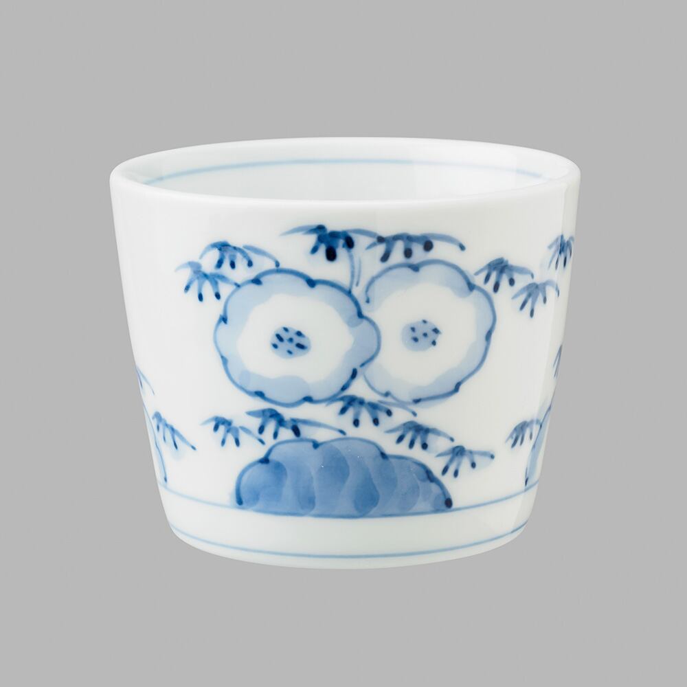 染付竹雪解け文(中)