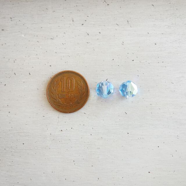 オーストリア製 1960s スワロフスキー ライトサファイアAB ビーズ 10mm