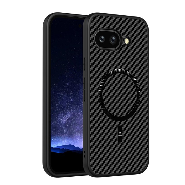 【米軍MIL規格・Magsafe対応】ONES Google Pixel 9a 用 ケース カーボン調 耐衝撃 画面 レンズ保護 碳素繊維テクスチャ 滑り止め 防汚 高磁力マグセーフ対応 カバー