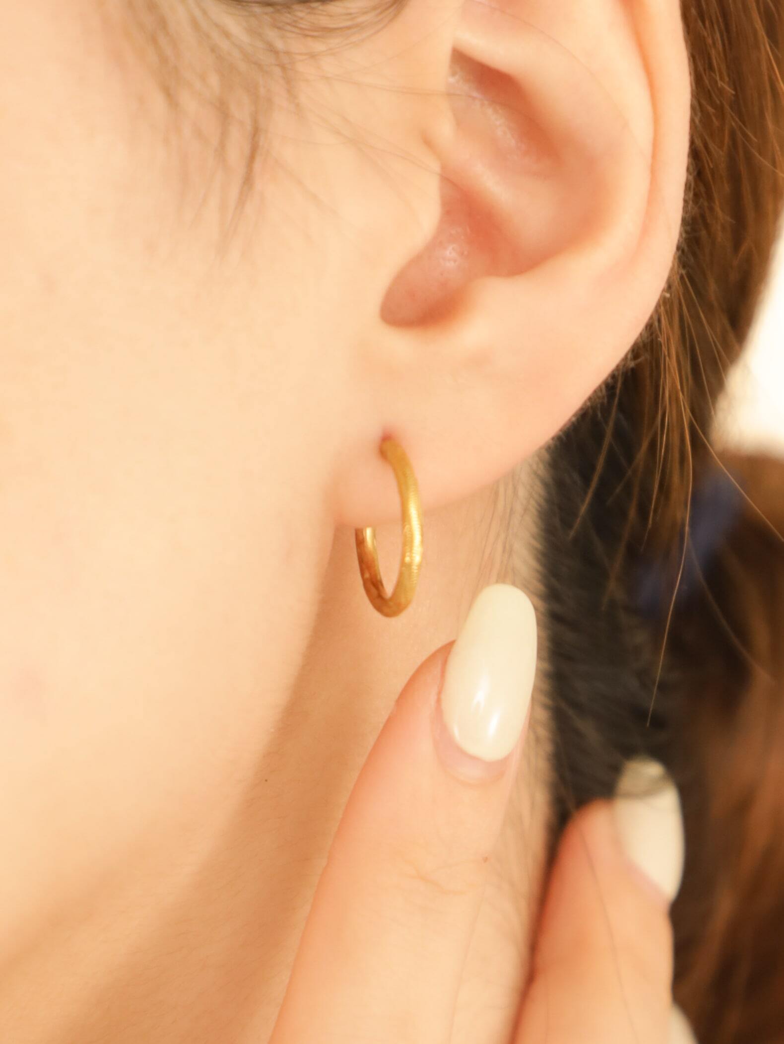 316L hawaiian hoop pierce（ 1㎜ 片耳用 ）#p01 | rani