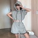 ✞ セット フードギャザートップス ショートパンツ ✞ゴスロリ SM ミリ 甘ロリ クラロリ 和ロリ エレガント 黒ロリ 姫ロリ 華ロリ BB-BB2780835