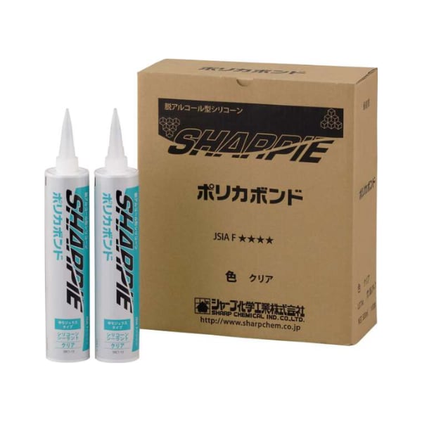 シャープ化学工業 ポリカボンド 300ml カードリッジ 10本箱 建築用シーリング材 1成分形 シリコーン系 脱アルコールタイプ 湿気硬化型