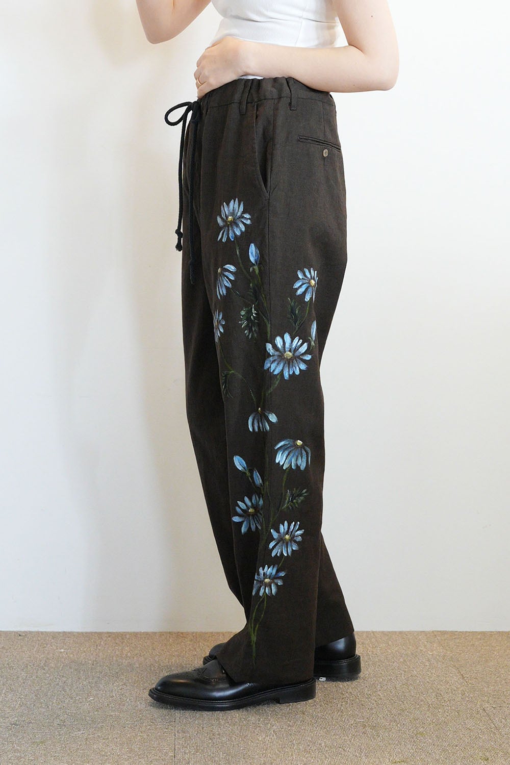 remake easy slacks pants-brownbluechamomile | TOLIGHT