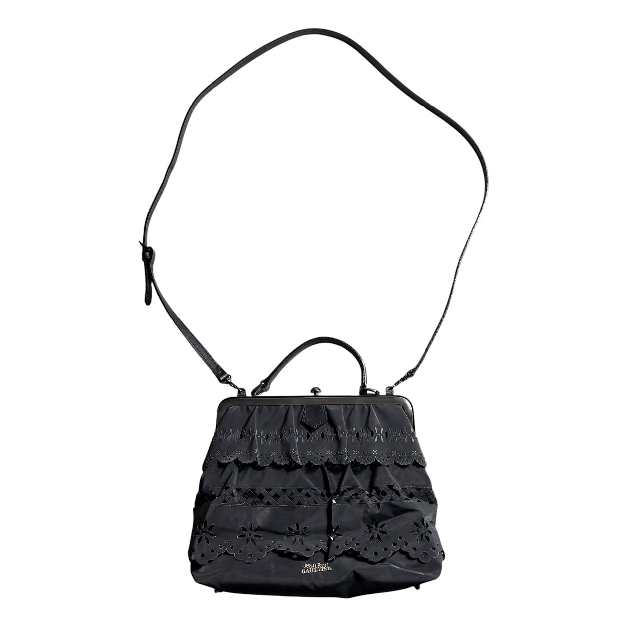 Jean Paul GAULTIER black lace shoulder bag