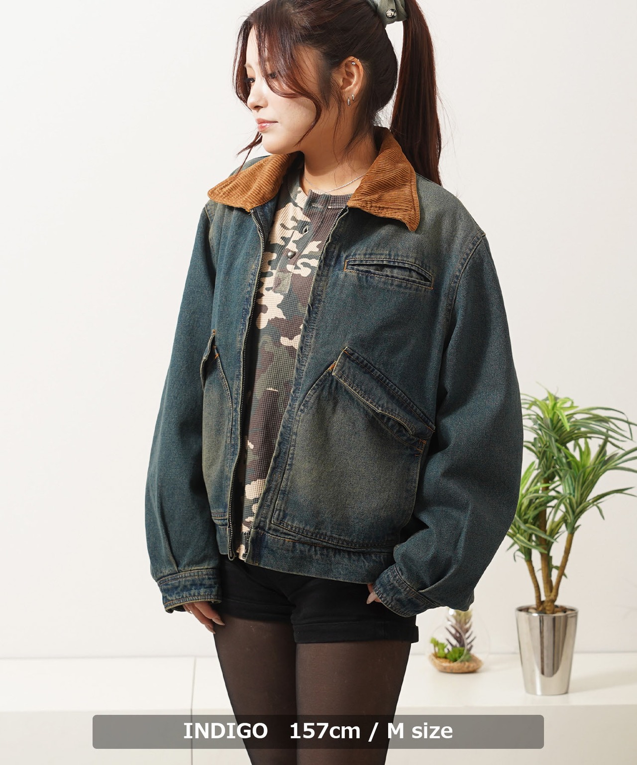 ◆ヴィンテージ加工 デニム フライトジャケット◆lf-w85202