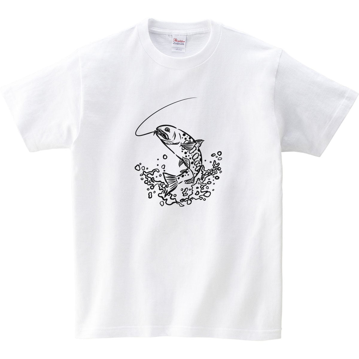 選べるデザイン ヤマメ釣り 線画 山女魚 Tシャツ rf24 半袖・長袖 渓流