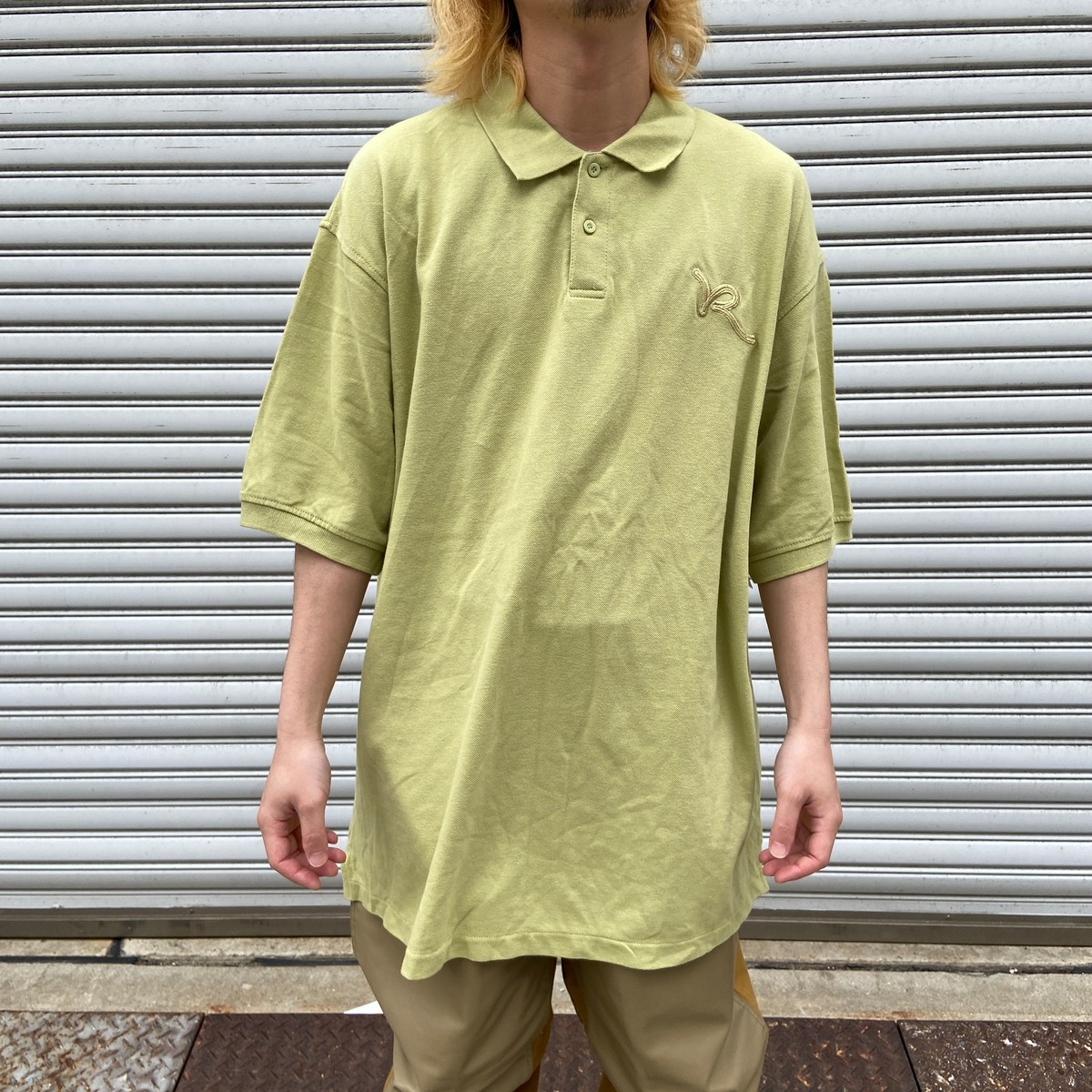 タグ付き未使用品 ROCAWEAR ワンポイントロゴポロシャツ XXL 緑 | 古着 