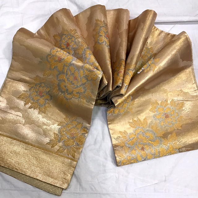 正絹・袋帯・金地・牡丹・No.200701-0723・梱包サイズ60