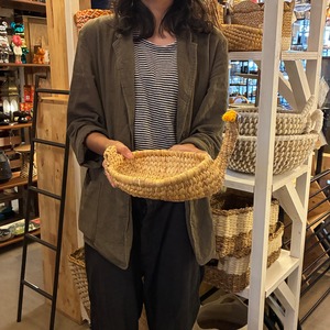 Thailand Water Hyacinth Duck Shaped Tray　タイ　ウォーターヒヤシンスアヒルトレイ　L　フルーツバスケット　卓上トレイ　お菓子入れ
