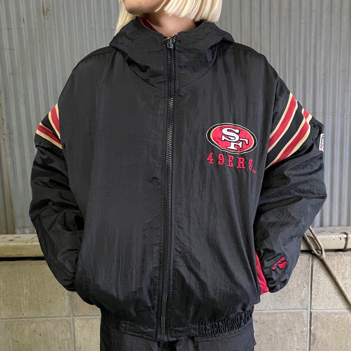 90年代 NFL 49ERS リバーシブル 中綿ナイロンジャケット スタジャン 