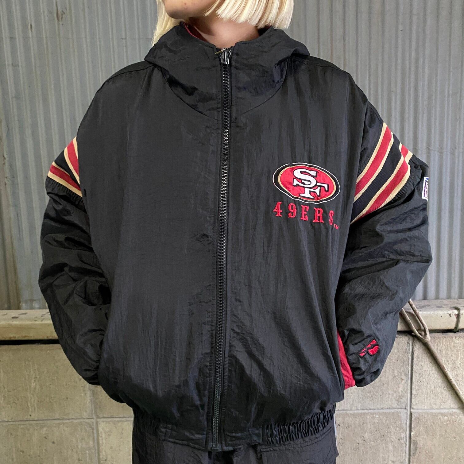 NFL 49ers ビンテージ 90s ナイロンジャケット 躓く アメフト 古着