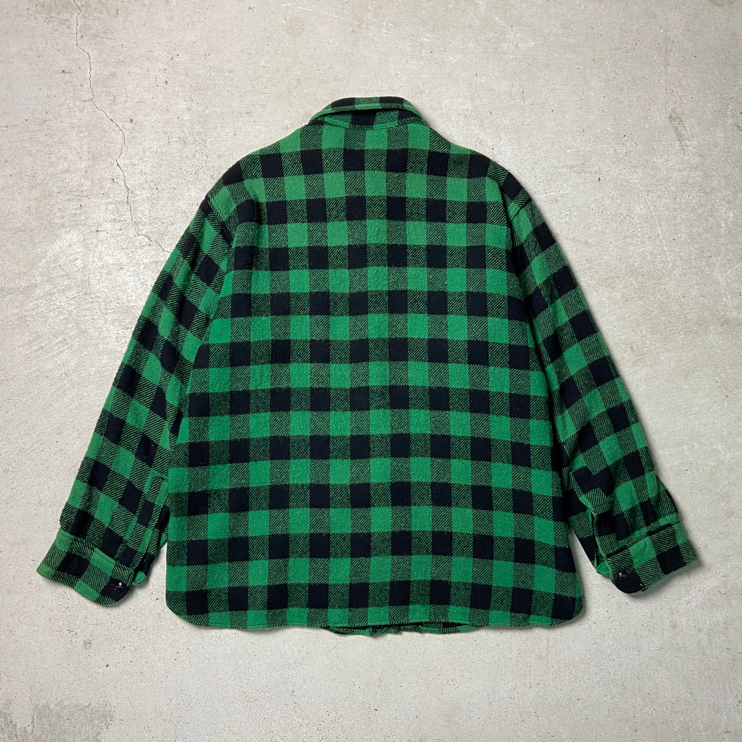 70年代 WOOLRICH ウールリッチ ウールシャツ チェック柄 メンズXL 古着 