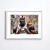 The Big Aristotle|NBAレジェンドをオマージュしたモダンアートポスター|知性とパワーを象徴するスタイリッシュなインテリアアートA4ポスター