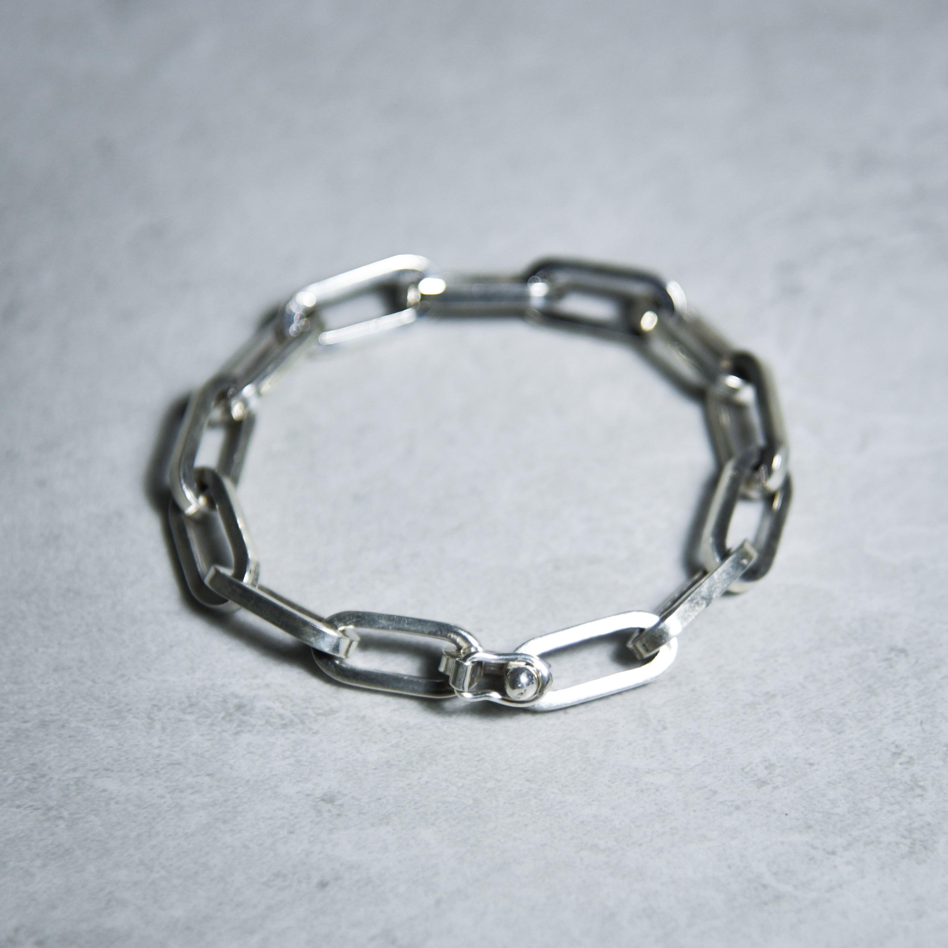 Mexican Jewelry Vintage Silver Oval Chain Bracelet メキシカン