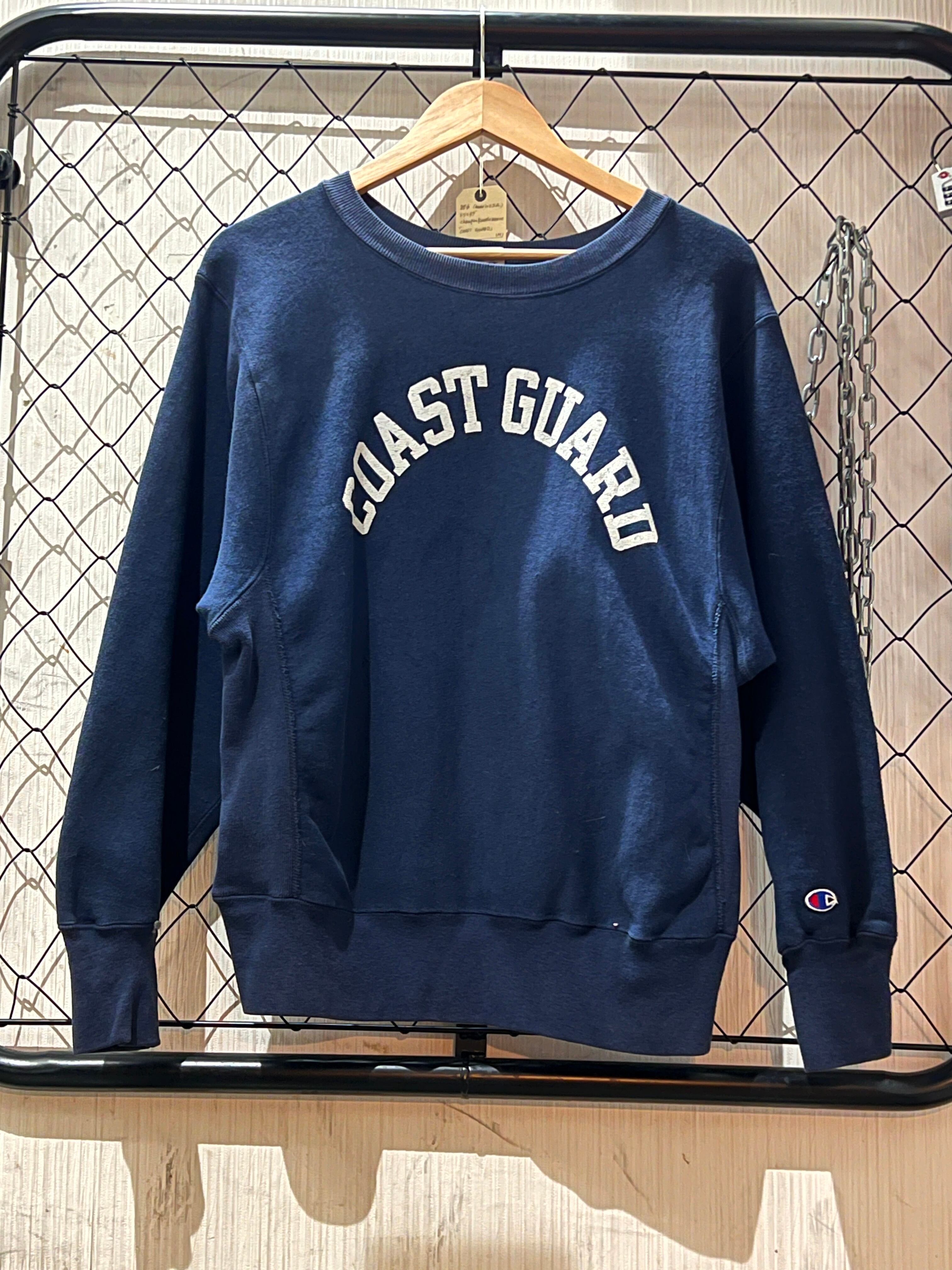 80s Champion Reverse Weave “COAST GUARD” Print Sweatshirt / Made