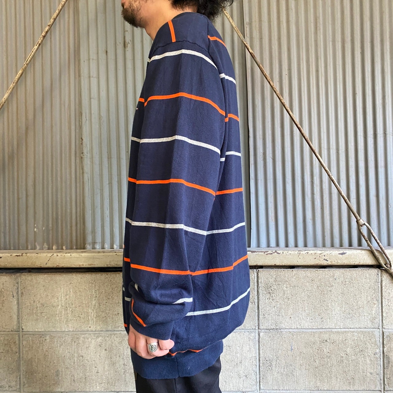 TOMMY HILFIGER トミーヒルフィガー ボーダー ニットセーター メンズ 