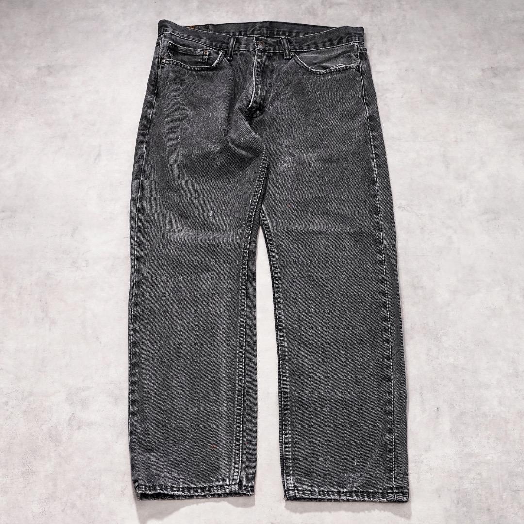 90年代 USA製 GUESS JEANS ゲスジーンズ ブラックデニムパンツ メンズ