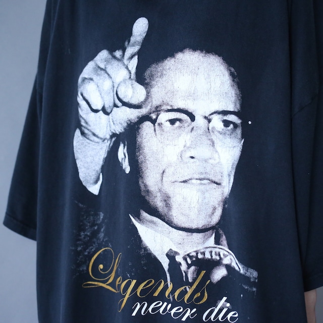 "Malcolm X" XXXXL super over silhouette l/s tee