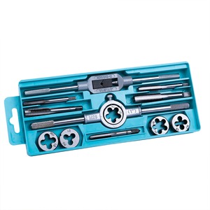 【新着特価】STEELMIGHTタップダイスセット 12点セット、M6×1〜M12×1.75mm、合金工具鋼製、ネジ山修正、タップレンチ、ダイホルダレンチ、収納ケース付き