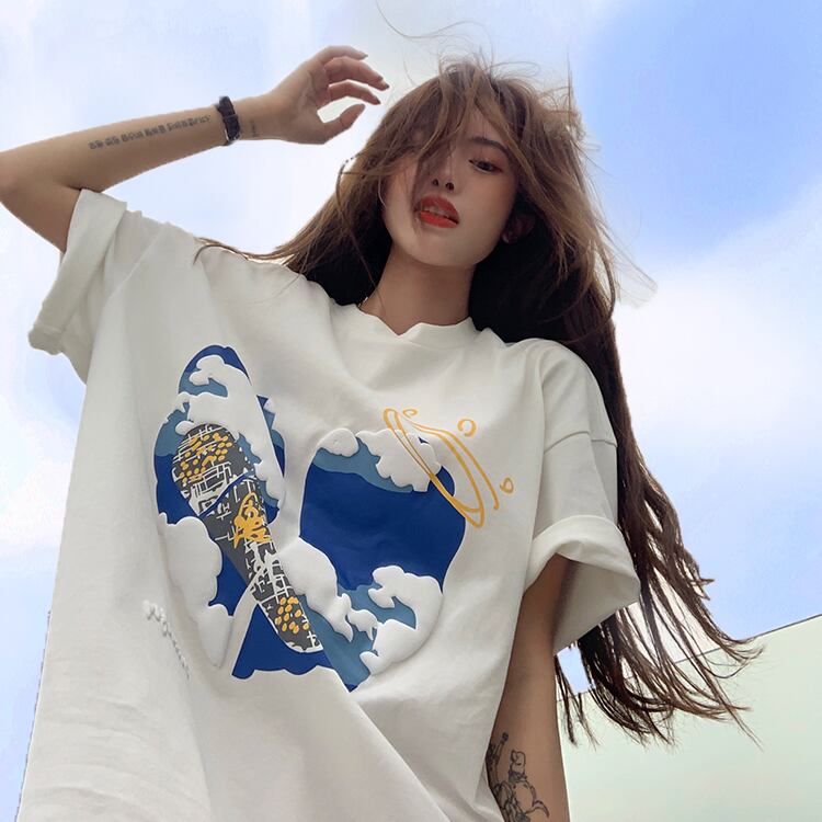 スタイルサマープリントTシャツ カジュアル ストリート 夏物 ケッペル35050462289