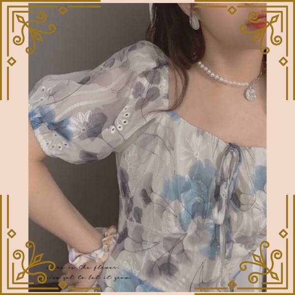紫陽花色のシフォンワンピース Trnd676 Re Tro