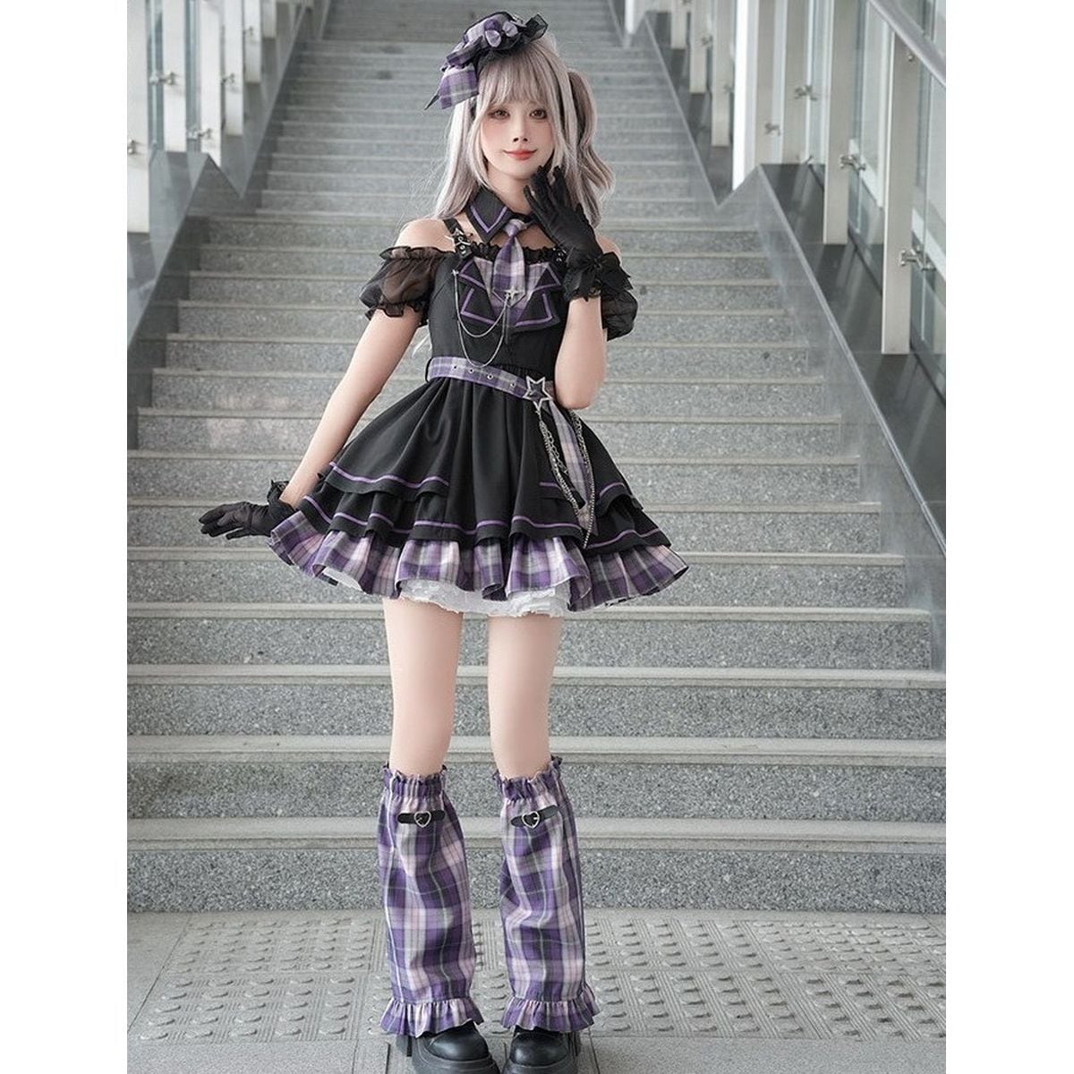 ゴシックパンクパープルアイドルセットアップ | Maiden's Rêve