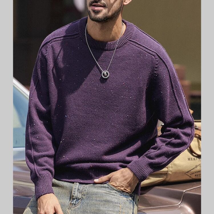 クルーネックリブニット 3色 G00143