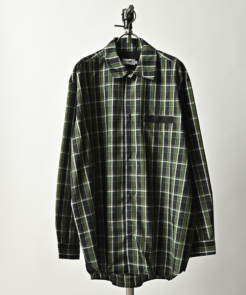 ATELANE / check loose silhouette regular shirt (GRN) 23A-15000