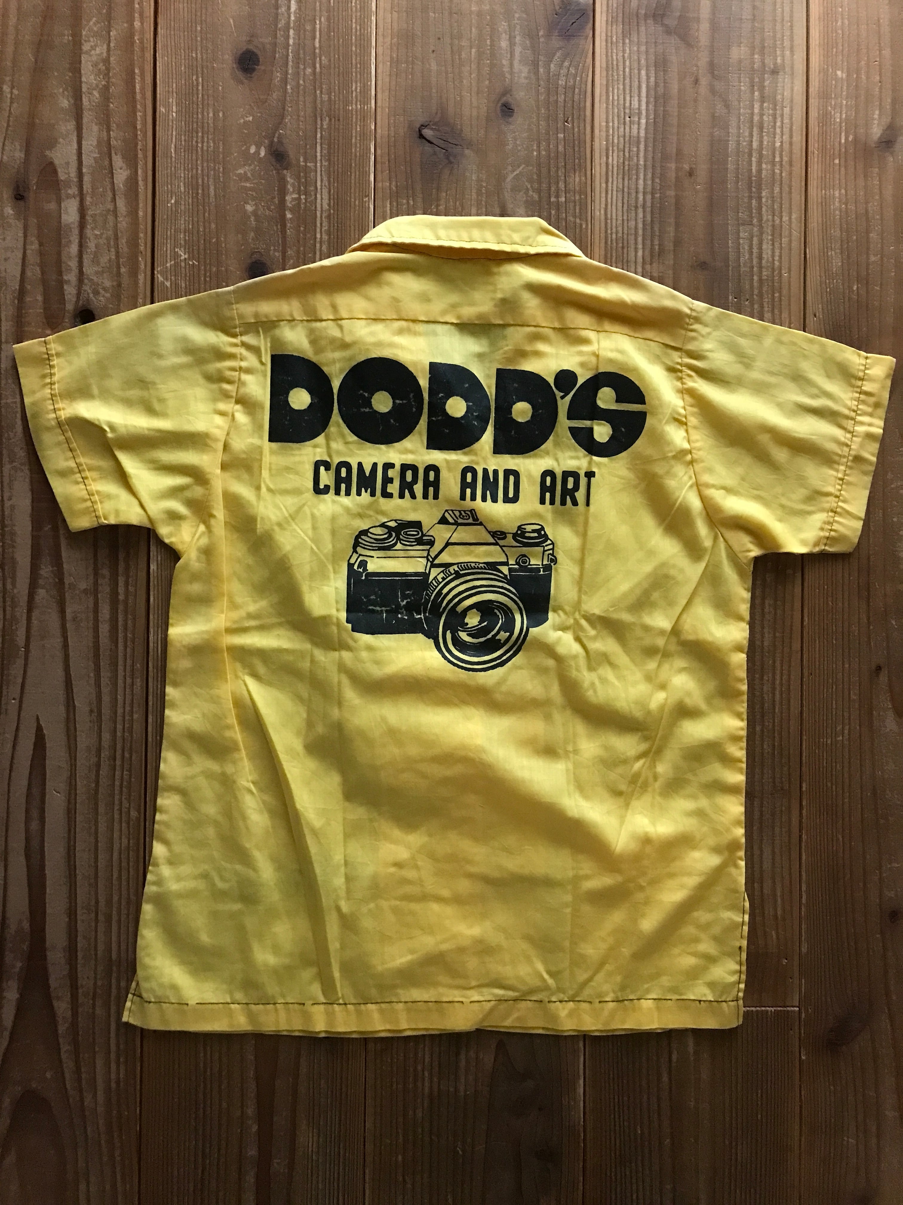 70-80's Hilton "DODD'S CAMERA AND ART" バックプリント ボーリングシャツ 青タグ
