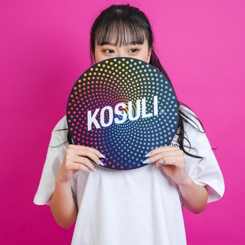 KOSULI / Colorful Spiral Dots & Solor System Pattern 12inch  Slipmat / カラフルスパイラルドッツ & 太陽系柄 12インチ スリップマット