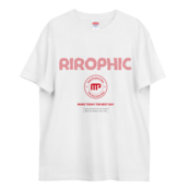 RIROPHIC" ポジティブメッセージ  グラフィック メッシュ グリッド風 ハイクオリティーTシャツ カラー white