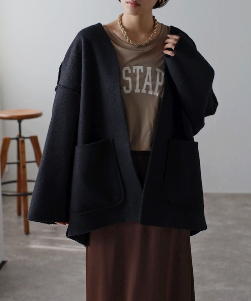 フェイクリングウールリバーシブルジャケット