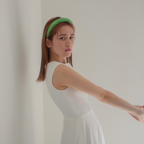 Beading Headband - ビーディングヘッドバンド - / Light green