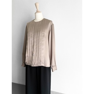 Graige Pleated Front Collarless Blouse made in USA
