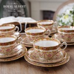 【豪華6客セット】ロイヤルアルバート COURT トリオ 英国アンティーク カップ＆ソーサー プレート 金彩 thumbnail 1